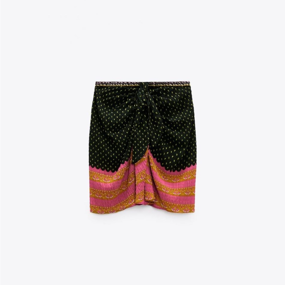 NWT Zara Tie Front Mini Skirt